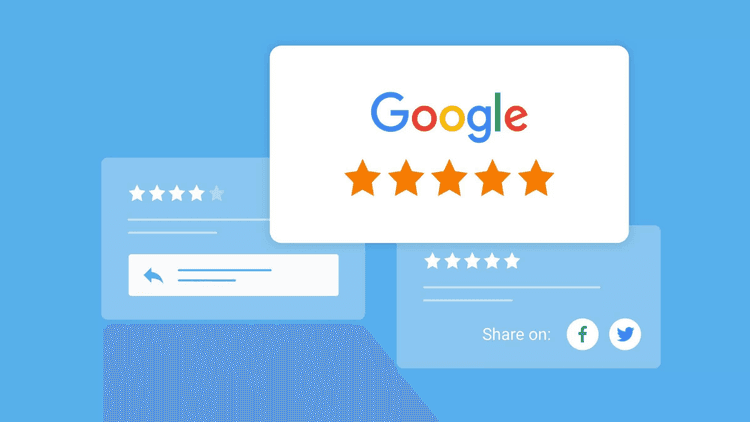 Ícono de Google con estrellas de rating, destacando la importancia de las reseñas en línea para abogados